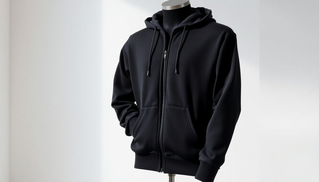 Elevate Your Style with the Perfect Black Zip-Up Hoodie - EX-STOCK Canada