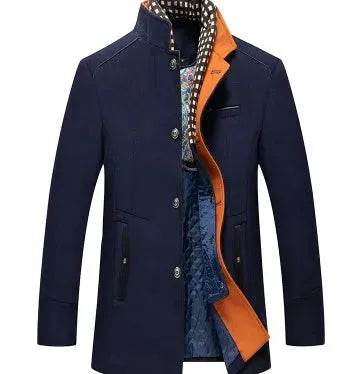 Medium Length Slim Fit And Versatile Stand Collar Men's Coat - EX-STOCK Canada