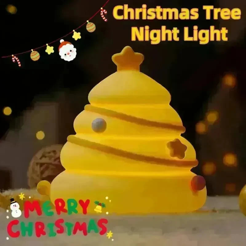 Silicone Christmas Tree Night Lights USB Rechargeable Cute Cartoon Kid Birthday Gifts - EX-STOCK CANADA