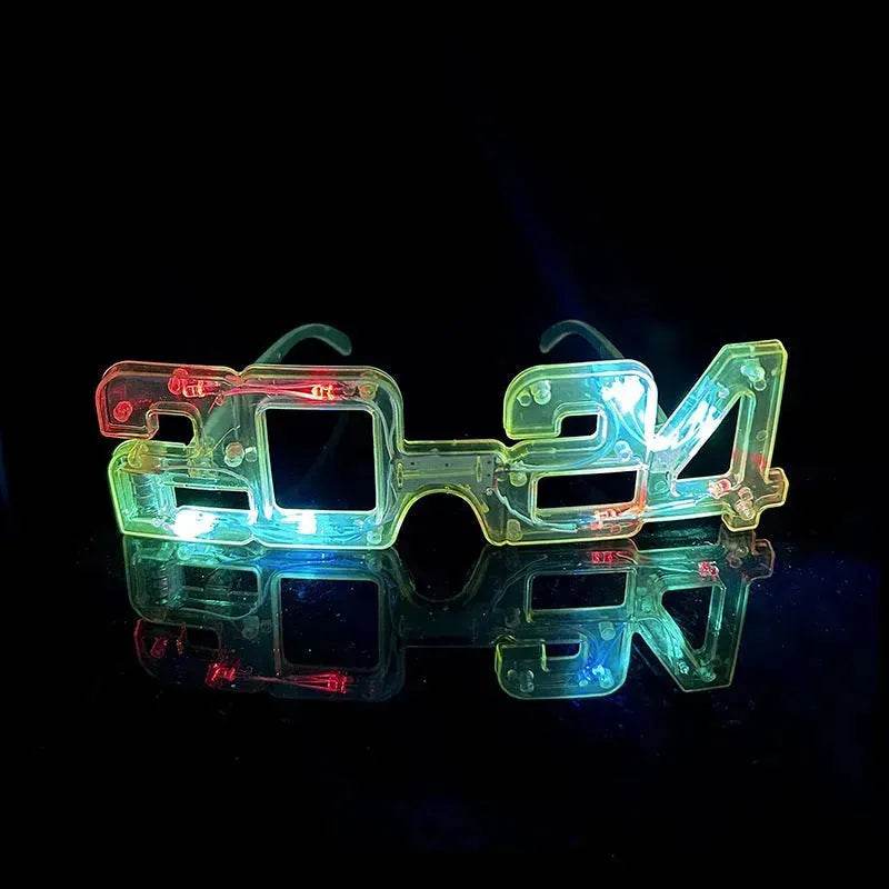 LED Glowing New Year Glasses 2024 Glitter Glasses For Party Evening Decoration - EX-STOCK Canada