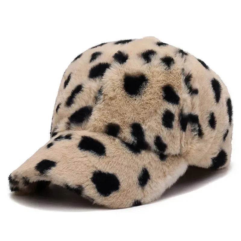 Fashion Leopard Fleece Baseball All-matching Peaked Cap - EX-STOCK Canada