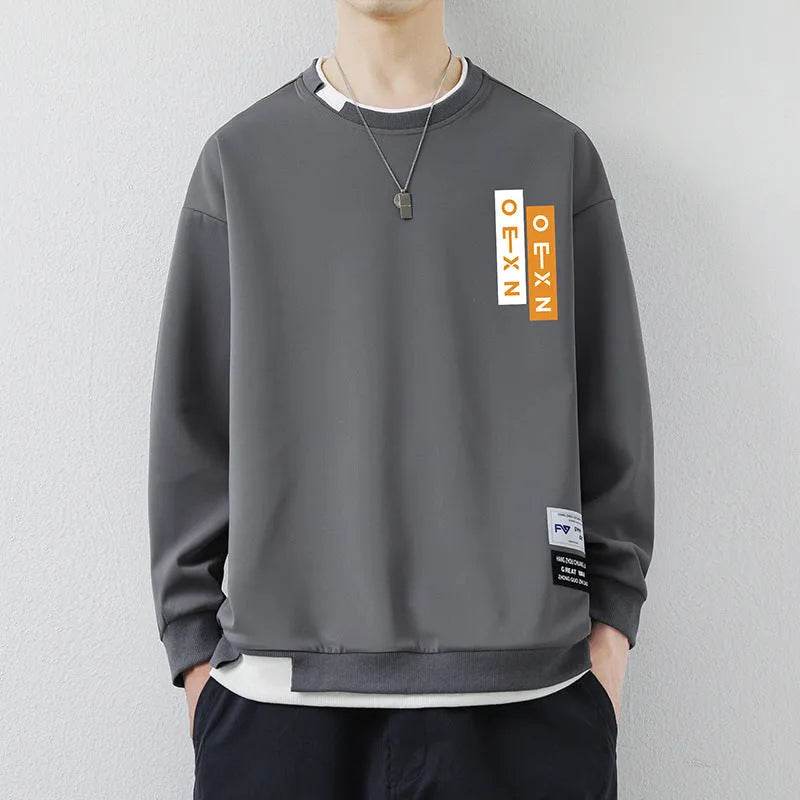 Men's Casual Sweatshirt Round Neck Pullover Top - EX-STOCK Canada