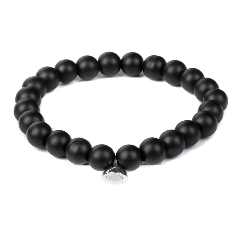Lava Volcanic Stone Couple Magnetic Clasp Bracelet