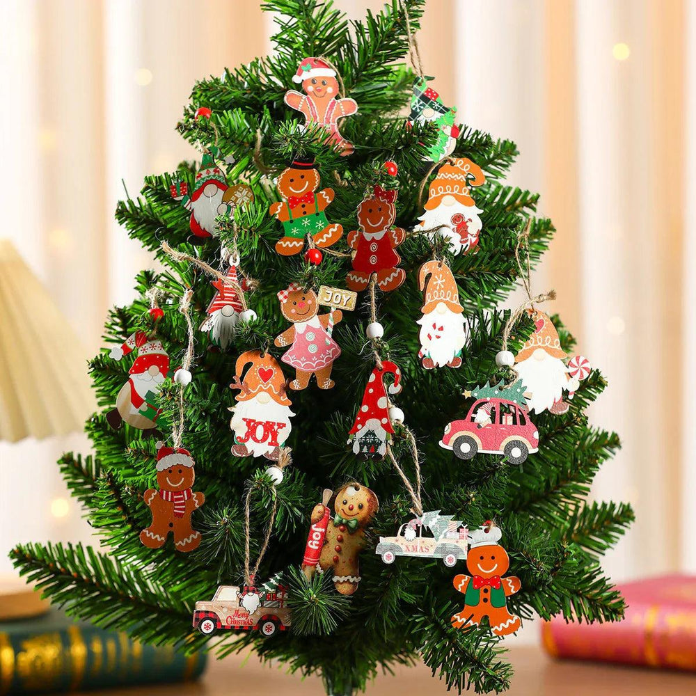 12 PCs Faceless Old Man Christmas Wooden Pendant Boxed Christmas Tree EX-STOCK Canada