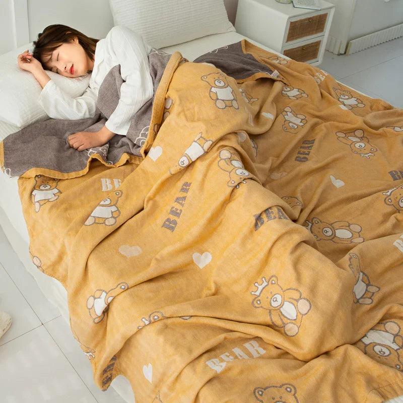 Couverture serviette en gaze de coton à quatre couches Couverture pour climatisation Couette fineEX-STOCK Canada