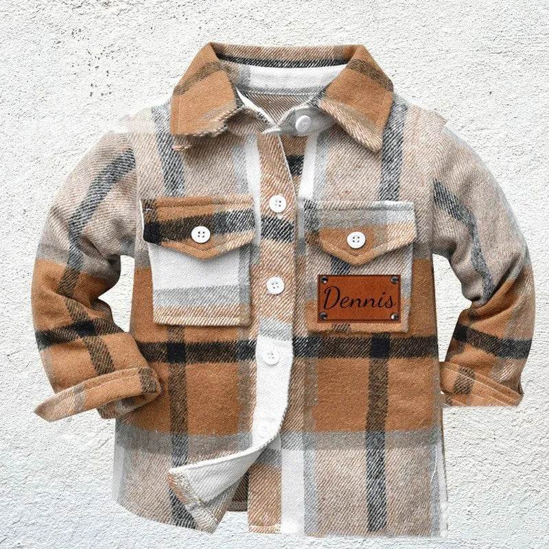 Baby Boy Cashmere Flannel Checkered button Shirt jacket kids - EX-STOCK Canada