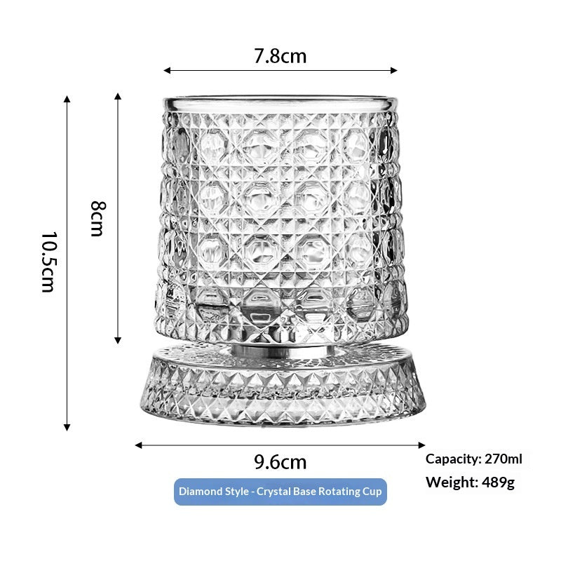 Luxury Spinning Glass with Crystal Base – Stress-Relieving Rotating Cup, 9 Styles,5