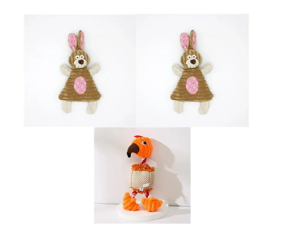 Pet Toy Donkey Shape Corduroy Chew Toy For Dogs Puppy Squeaker Squeaky Plush Bone Molar Dog Toy Pet Training Dog EX-STOCK Canada