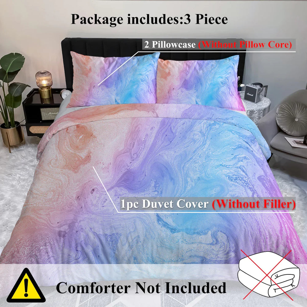 Girly Duvet Cover Rainbow Glitter Ombre Bedding Sets 3 Pcs Chic Purple Blue Green Pastel Bed Spreads Sparkle Quilt Cover Set With 2 Pillow Shams EX-STOCK Canada