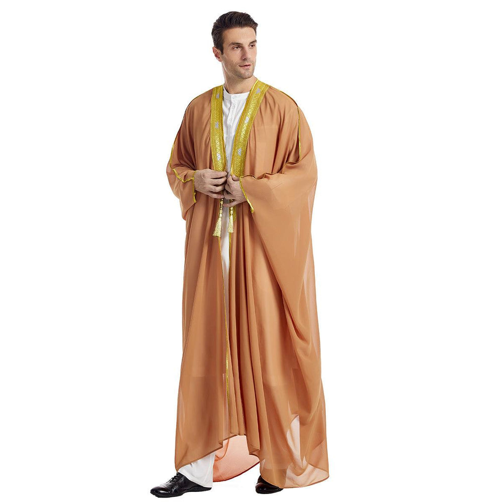 Robe pour hommes arabe brodée manches longues glands boules dorées châle en chiffonEX-STOCK Canada