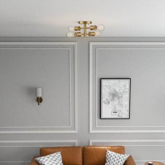 Ephemeral Four Lights Semi Flush Mount Retro Hallway Kitchen Bedroom Living Room Ceiling Pendant 11 W X 6.5 H - EX-STOCK Canada