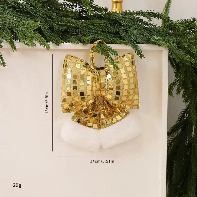 Mirror Bow Christmas Tree Decoration EX-STOCK Canada