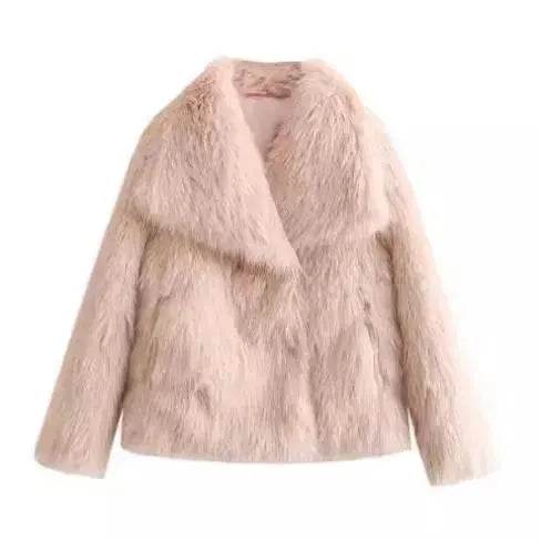 Winter Plush Open front Coat Thick lapel Outwear Faux Fur Coat women - EX-STOCK Canada