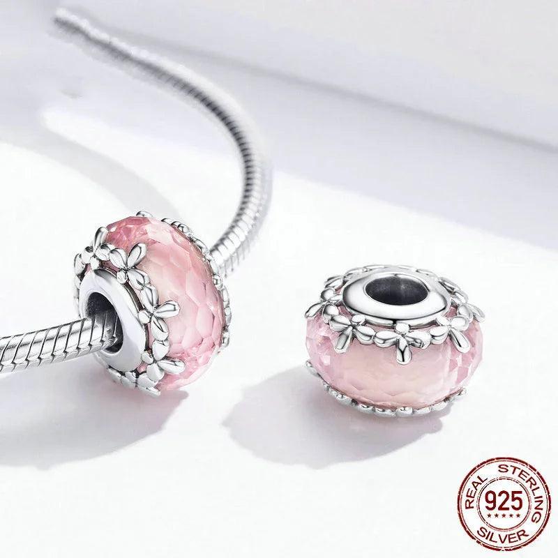 Perles en argent sterling DIY S925 surface taillée Perle en verreEX-STOCK Canada