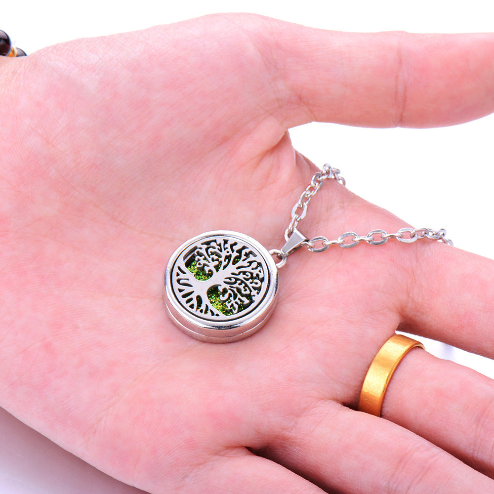 Open Round Hollow Perfume Box Necklace - EX-STOCK Canada