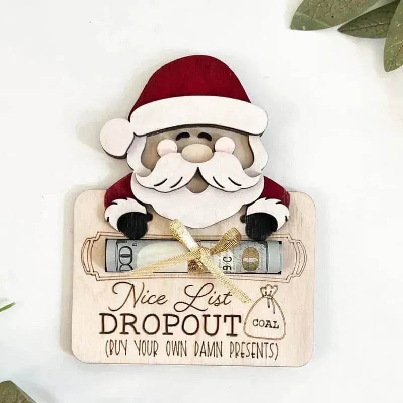 Wooden Cute Santa Claus Cash And Gifts Card Clamp Creative Christmas Decoration Ornaments - EX-STOCK Canada