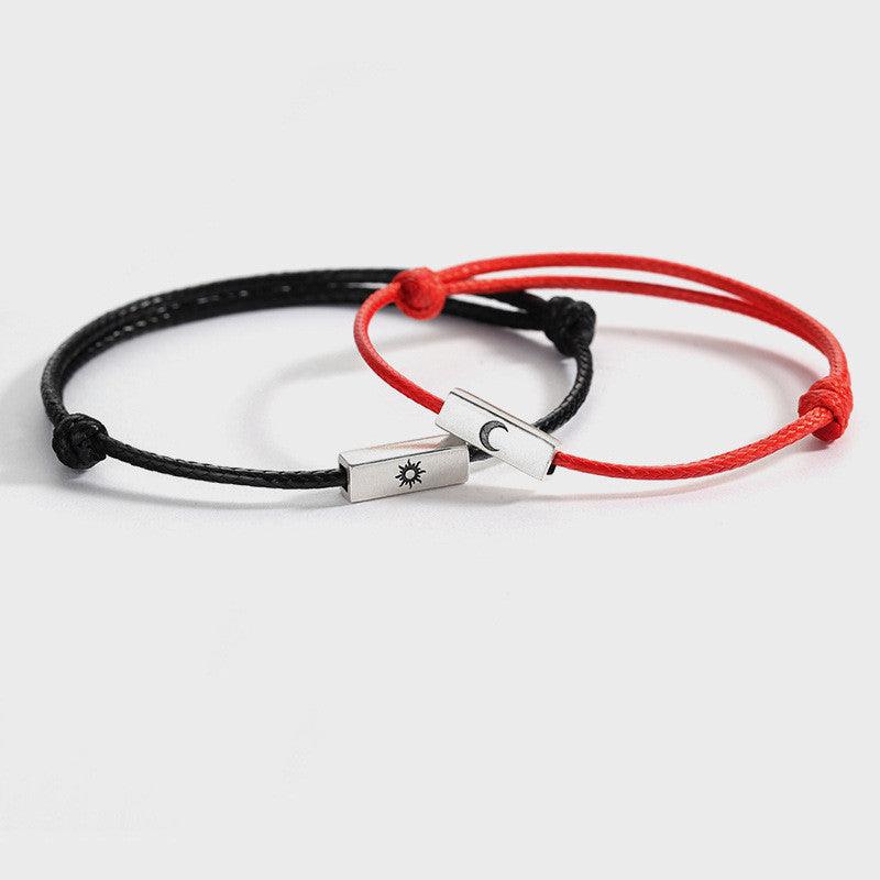 Bracciale Coppia Sole e Luna in Argento Sterling per Uomo e Donna Intrecciato - EX-STOCK Canada