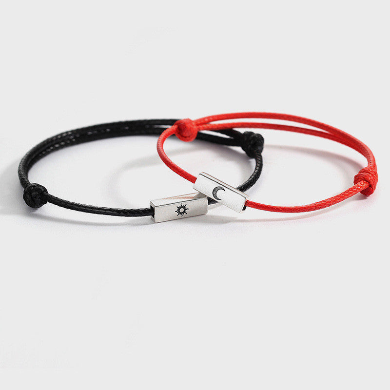 Bracciale Coppia Sole e Luna in Argento Sterling per Uomo e Donna Intrecciato - EX-STOCK Canada