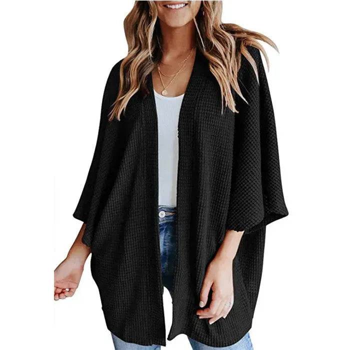 Short Sleeve Waffle Gerson Winter Fleece Women's Cardigan - EX-STOCK Canada