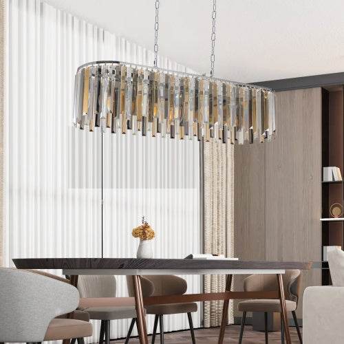 Modern Oval Crystal Chandelier Luxury Home Decor Fixtures- Bulb is not included - EX-STOCK Canada