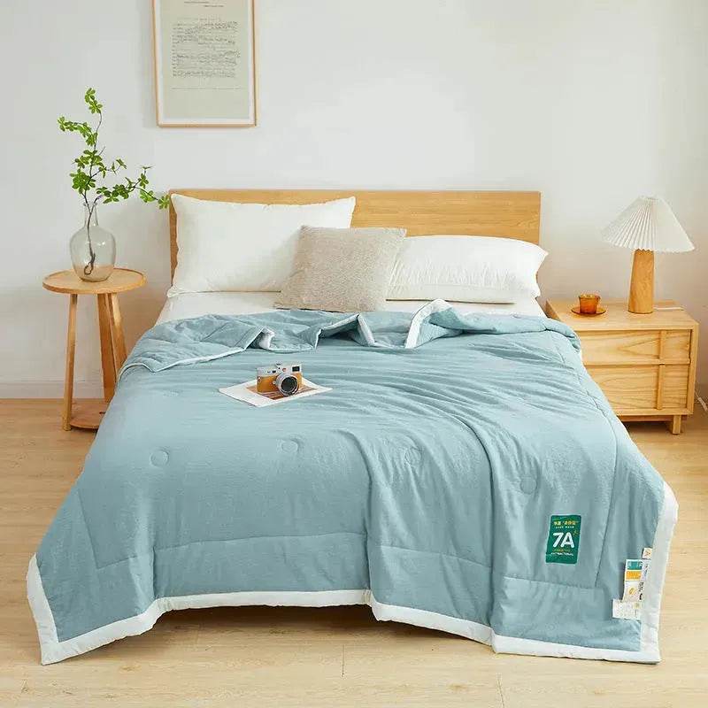 Washable Raw Cotton Summer Cooling Quilt Sage duvet cover - EX-STOCK Canada