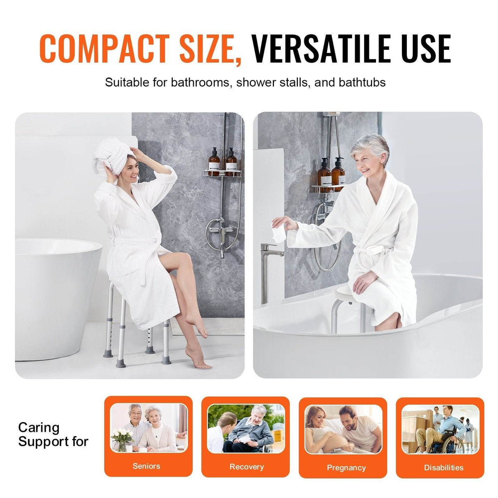 Shower Chair For Inside Shower, Adjustable Height Shower Stool, Non-Slip Bench Bathtub Seat Stool For Elderly Disabled Adults Handicap, 300 Lbs Capacity - EX-STOCK Canada