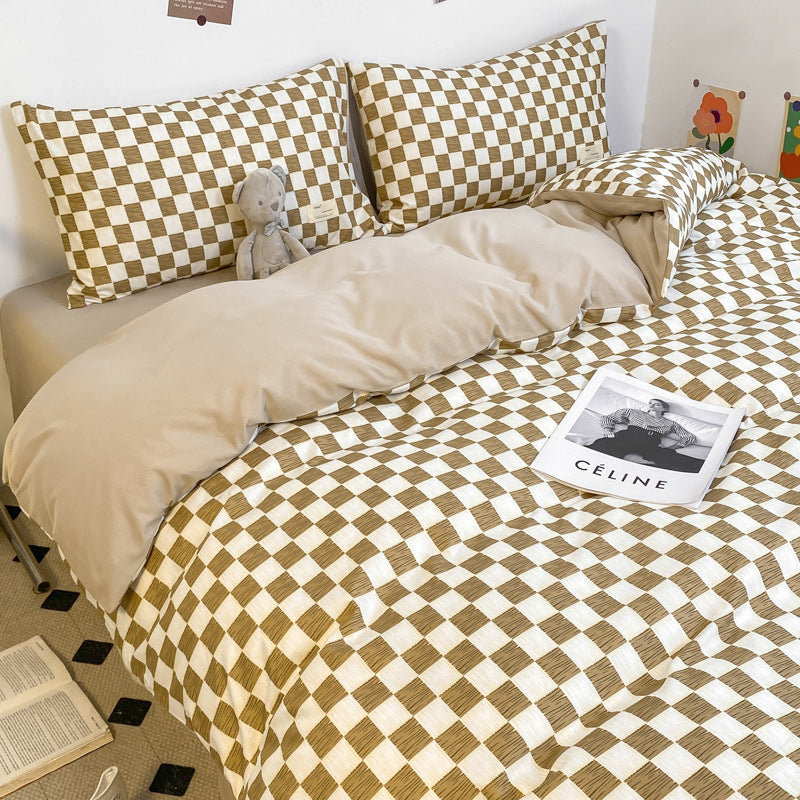 Solid Color Double Stitching Washed Cotton Duvet Cover Bedding EX-STOCK Canada