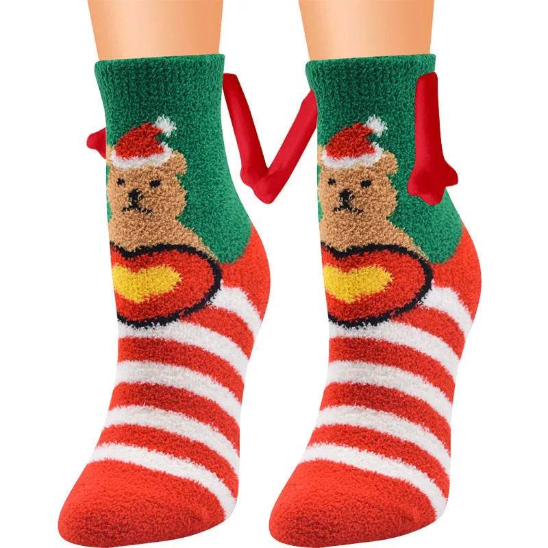 Soft Carton Christmas-themed Fleece Winter Home socks for Women - EX-STOCK Canada
