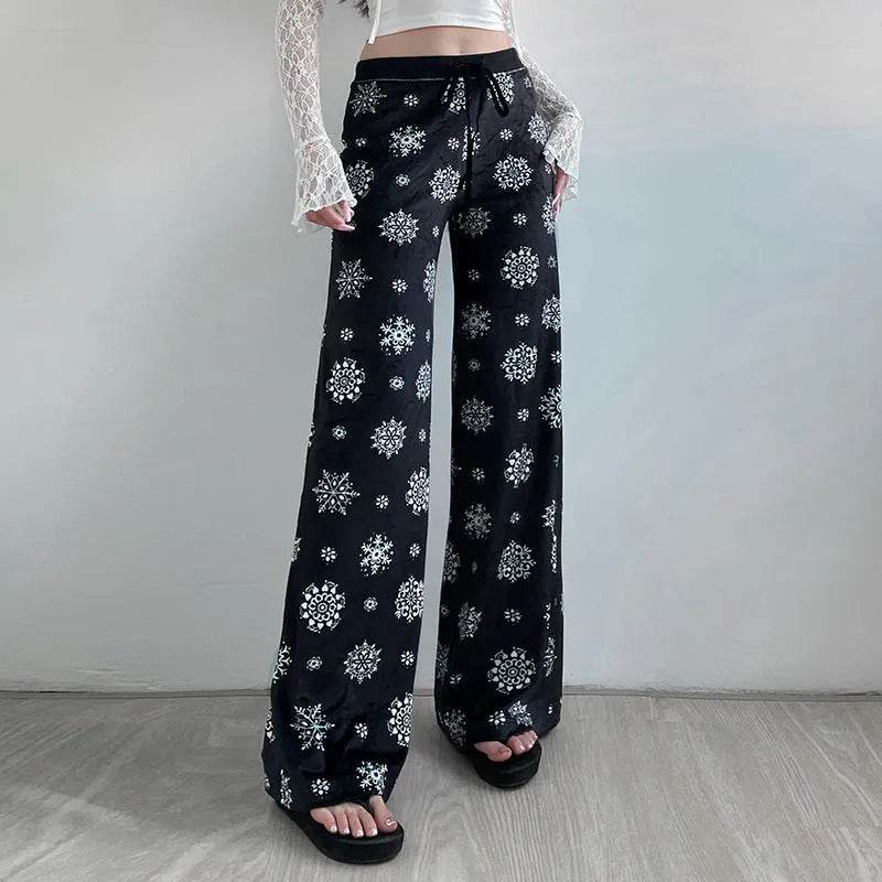 Snowflake Casual Straight Leg trouser Pants For Women - EX-STOCK Canada