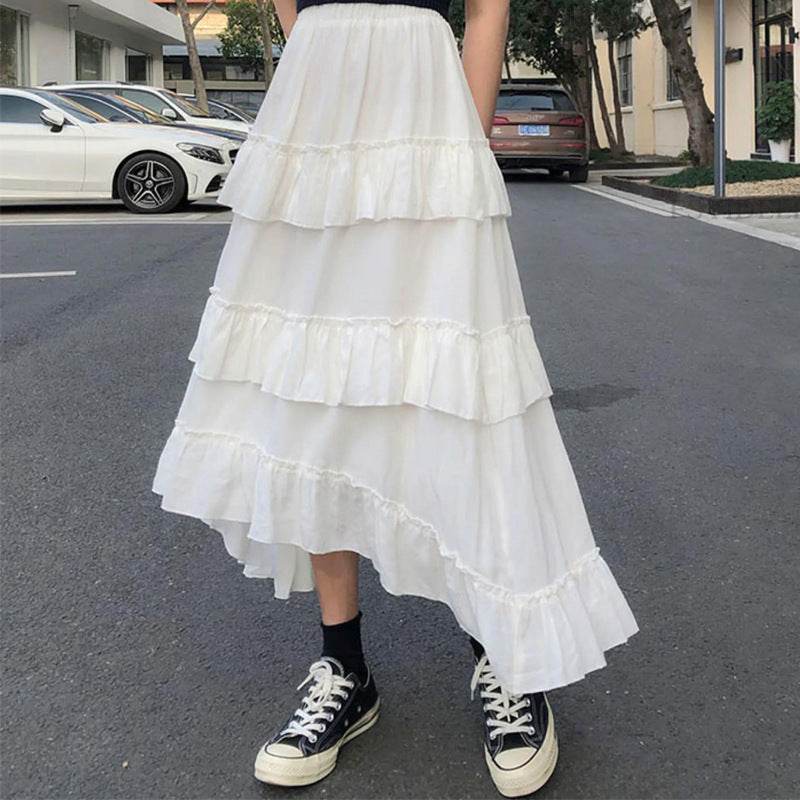 High Waist Layered Cake Skirt Irregular MIDI Long skirt - EX-STOCK Canada