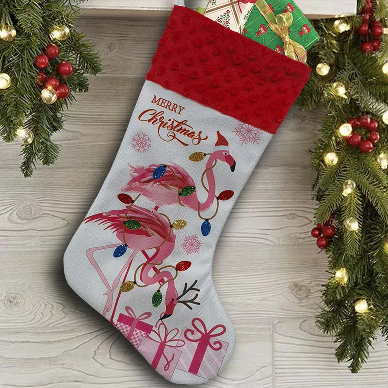 Flamingo Christmas Stockings Holiday Decoration Pendant EX-STOCK Canada