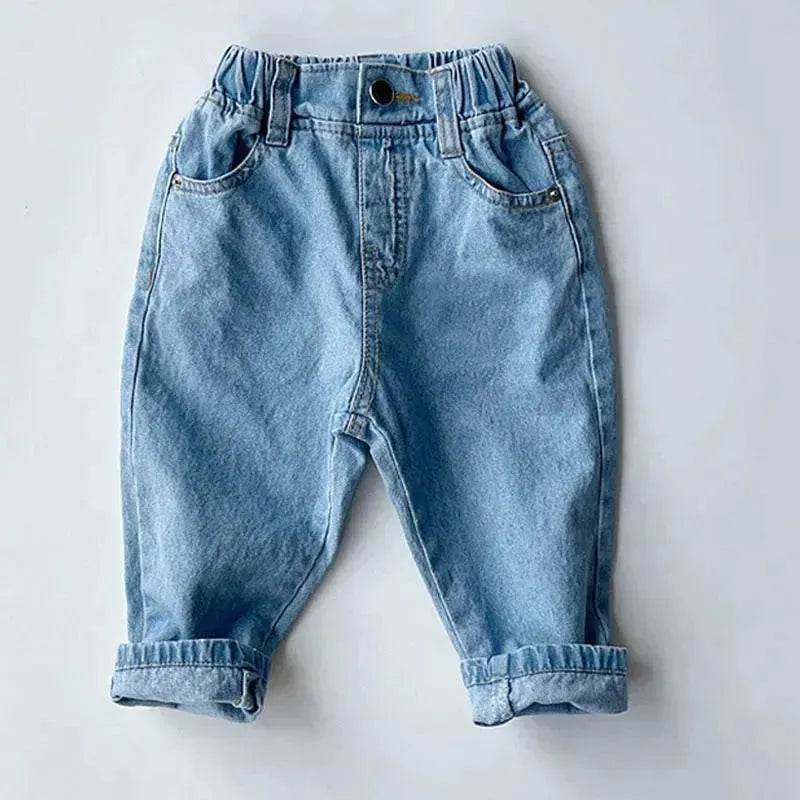 Children's Neutral New Simple Fashion Easy To Match Elastic Waist Casual Denim Trousers for kids - EX-STOCK Canada