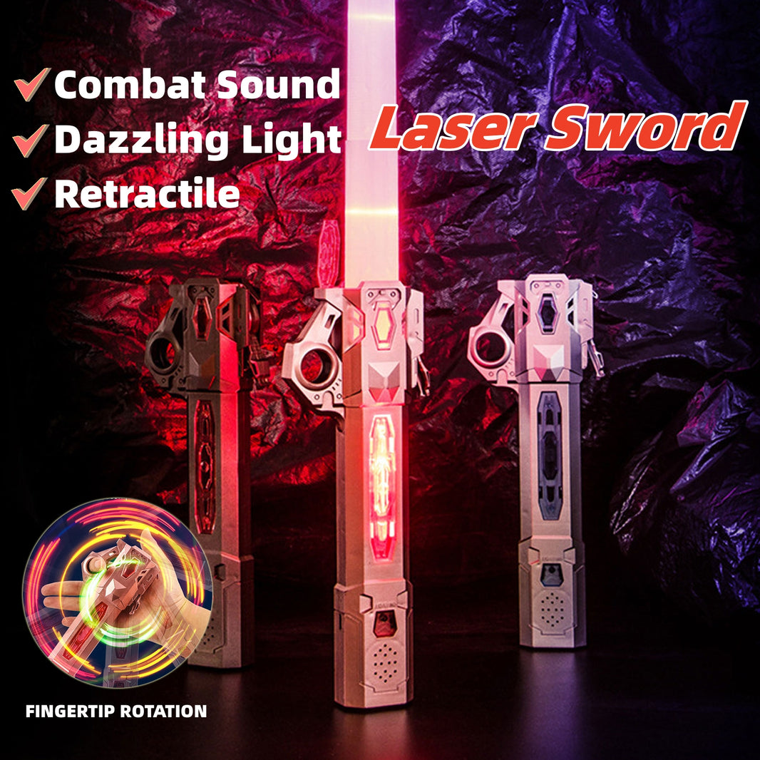 Retractable LED Lightsaber Toy with Sound Effects – 7 RGB Colours, USB-C Rechargeable, Hand Spinner Cosplay Prop for Kids