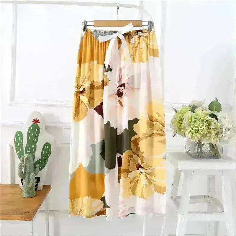 Coton Silk Pyjama Lounge Pantalon Pantalon Summer Femmes