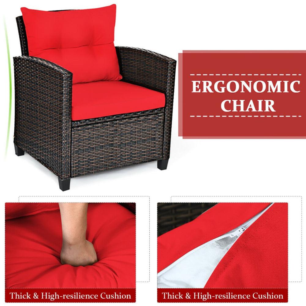 Set di Mobili da Patio in Rattan a 3 Pezzi con Cuscino LavabileEX-STOCK Canada