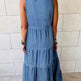Women's Sleeveless Denim Fashion Retro High Waist Layered Dress - EX-STOCK Canada