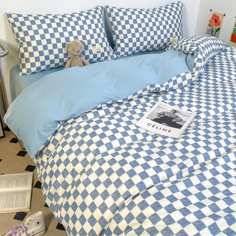 Solid Color Double Stitching Washed Cotton Duvet Cover Bedding EX-STOCK Canada