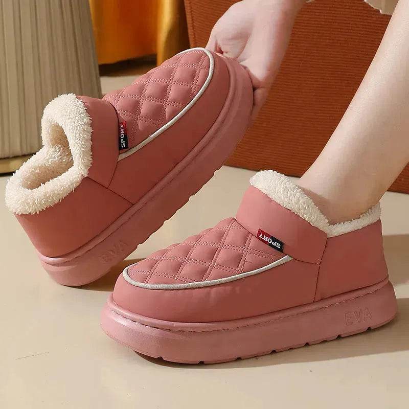 Winter Plush Cotton platform Shoes Warm Thick-bottom Waterproof Home Slippers All-match Indoor Outdoor Garden Shoes For Women - EX-STOCK Canada