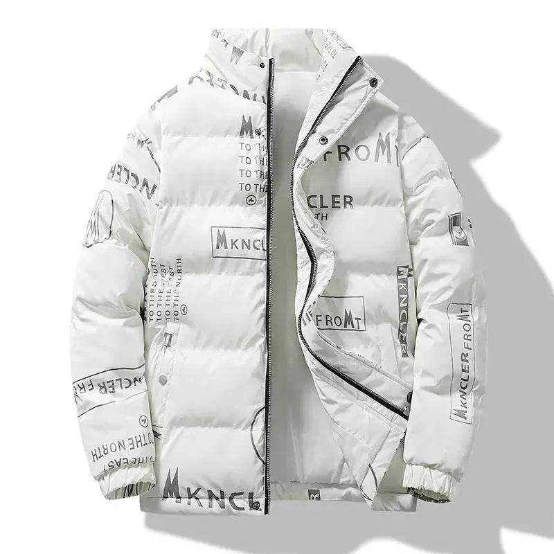 Men's Winter Fashion Printed Zip button Thick Rain Puffer Jacket - EX-STOCK Canada