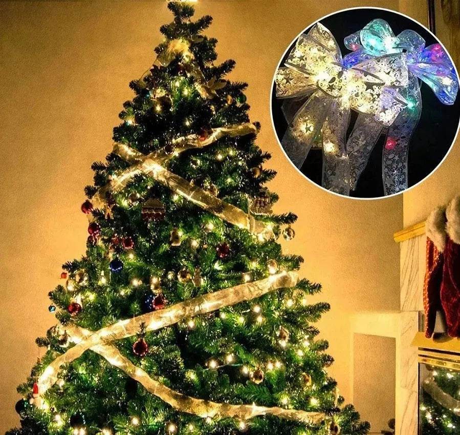Fairy Lights String Christmas Ribbon Bow Tie - EX-STOCK Canada
