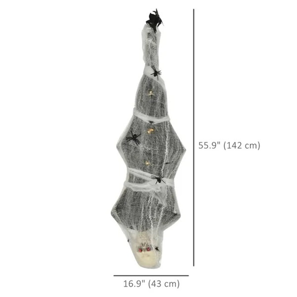 55.9 Inch4.7ft Life Size Outdoor Halloween Decoration Hanging Mummy With Spider Web, Animated Prop Decor With Sound And Motion Activated, Light Up Eyes, Creepy Sound EX-STOCK Canada
