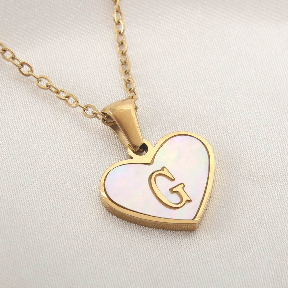 26 Letter Heart-shaped Necklace White Shell Love Clavicle Chain Fashion Personalized Necklace For Women Jewelry Valentine's Day - EX-STOCK Canada