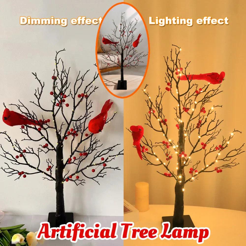 Beleuchteter Mini-Birkenbaum Licht LED-Kardinäle Weihnachtsbaum Vintage Leuchtender Baum Licht für Tisch Ferienhaus WeihnachtsdekorationEX-STOCK Canada