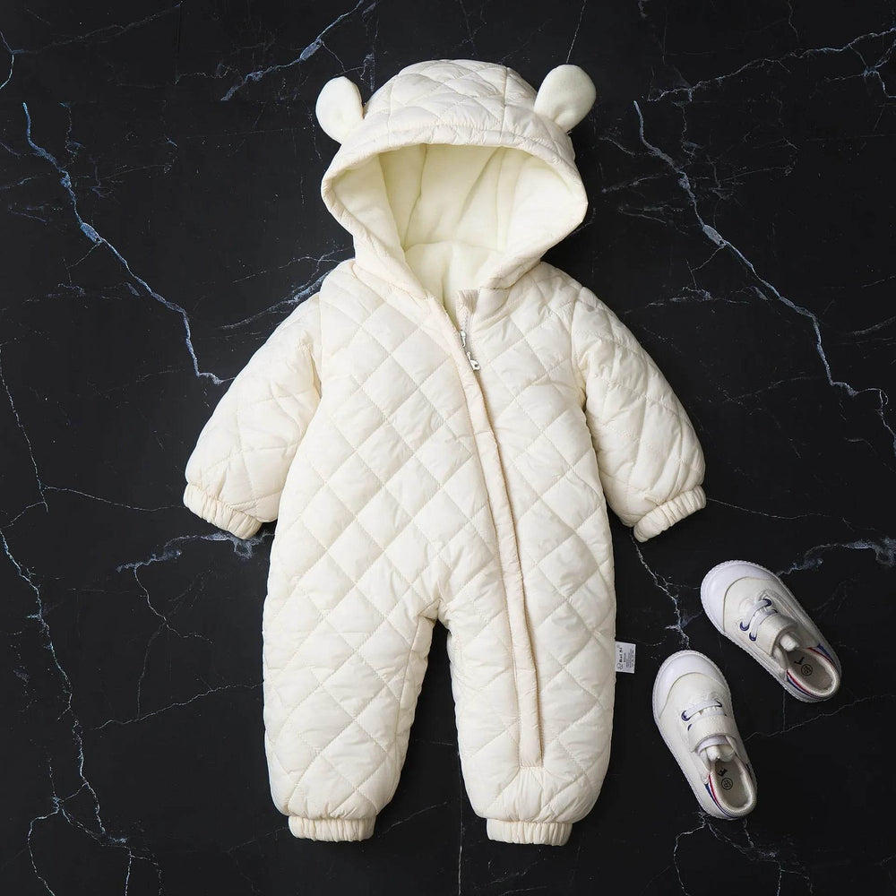 Hooded Fleece-lined Thick Baby Winter Romper Puffer Overall Jumpsuit - EX-STOCK Canada