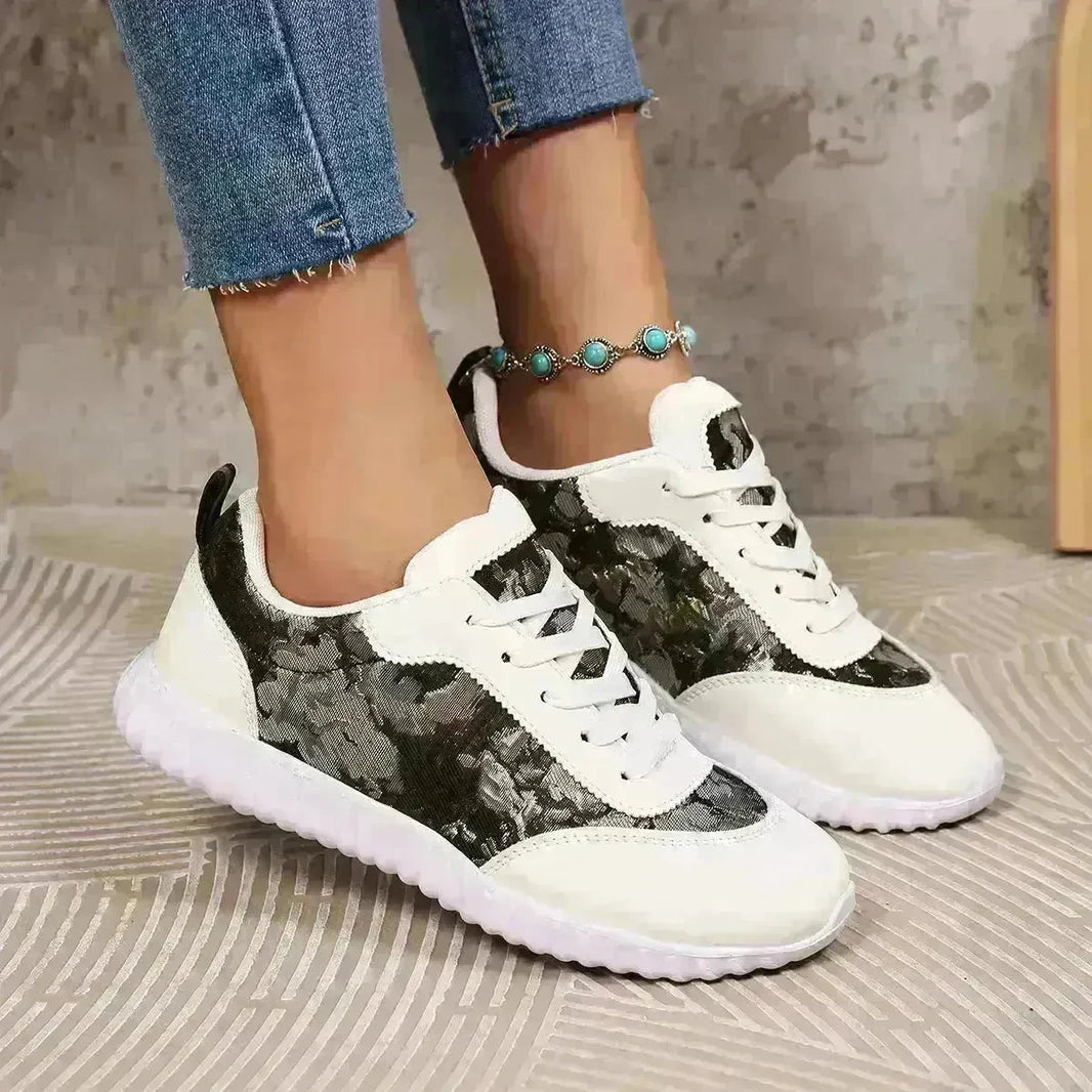Versatile Lace-up Flat Shoes Casual Lightweight Thick-soled Running Sports Shoes Low-top Breathable Sneakers For Women - EX-STOCK CANADA