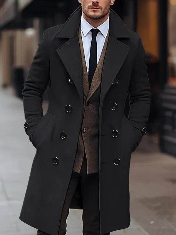 Fall Winter Men Woolen Coat Double Breasted Overcoat for men - EX-STOCK Canada