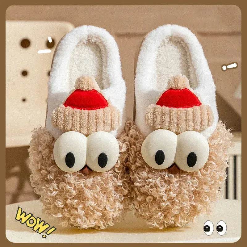 Cartoon Bearded Santa Claus Slippers Home Warm Non-slip Plush Cotton Shoes Christmas Couple Floor Bedroom Slipper Women Men - EX-STOCK Canada