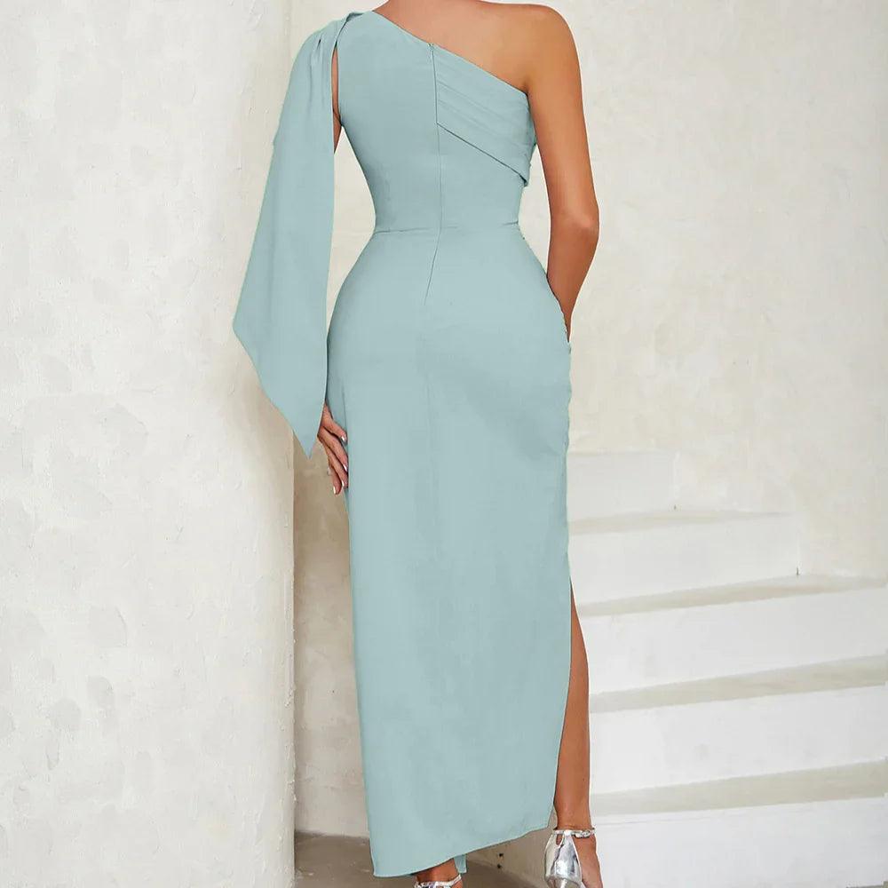 Women's Simple One-shoulder Sleeveless Party Dinner Dress EX-STOCK Canada