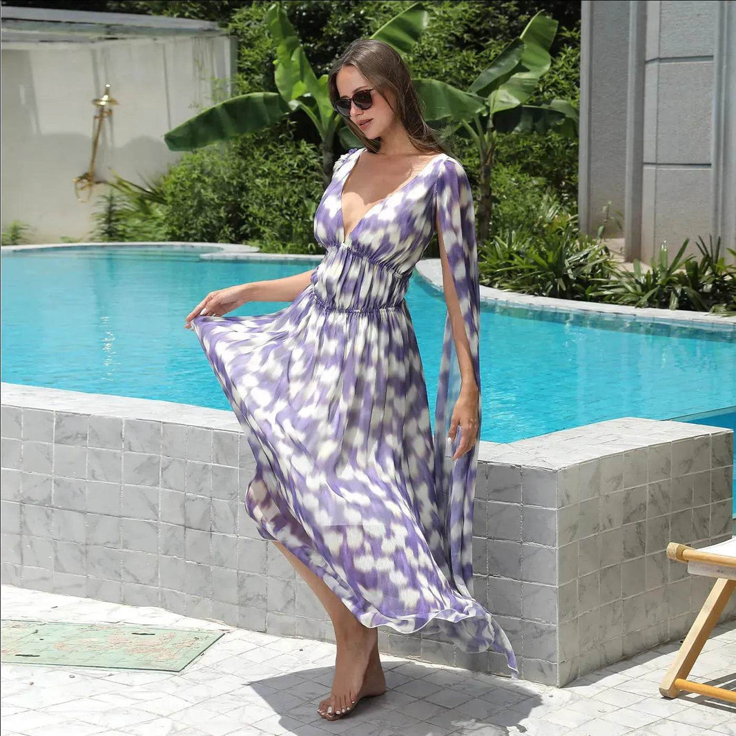Casual New Floral Chiffon Long Dress - EX-STOCK Canada
