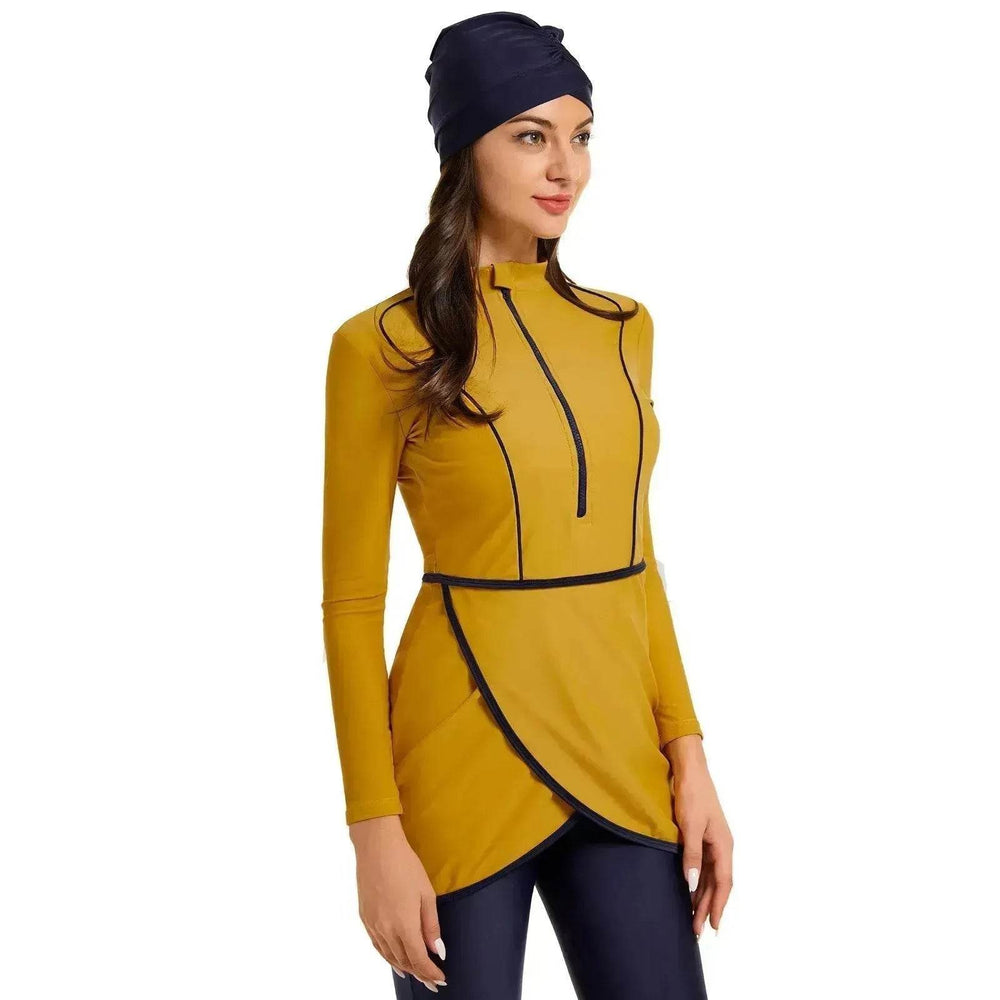 ArabSwimsuit Long-sleeved Trousers Three-piece Set Conservative Sun Protection With Chest Pad - EX-STOCK Canada